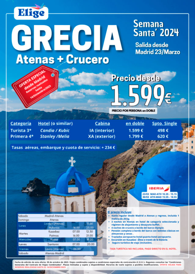 Grecia Semana Santa 2024 – Crucero